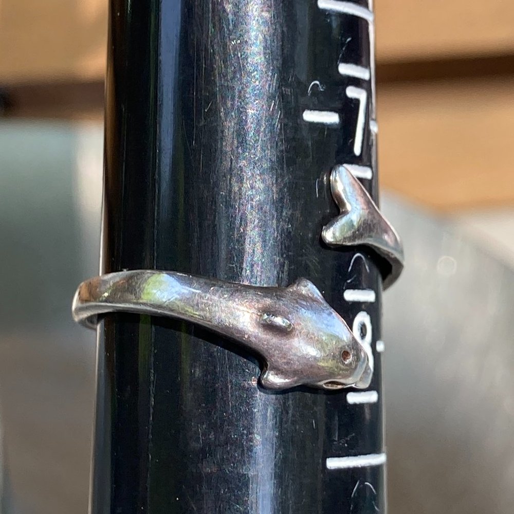 Sterling Silver Dolphin Ring, Adjustable - image 3